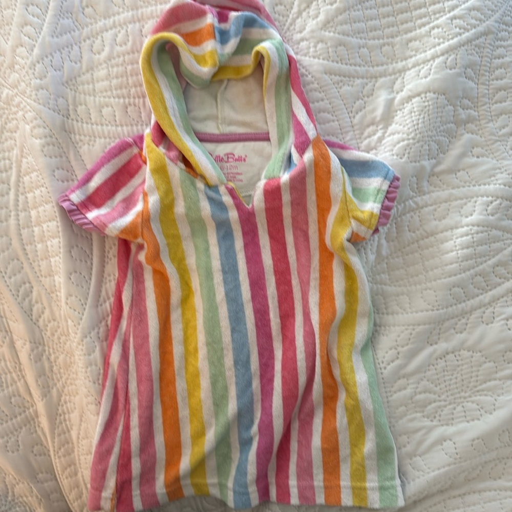 Hooded Ruffle Butts Beach Cover Up (6-12mo)